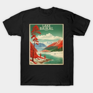 Lake Baikal Russia Vintage Tourism Poster T-Shirt